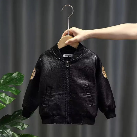 Kids’ PU Leather Jacket – Baby & Children’s Outerwear