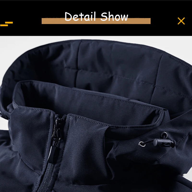 Men’s Solid Color Winter Jacket – Fleece Lined & Windproof