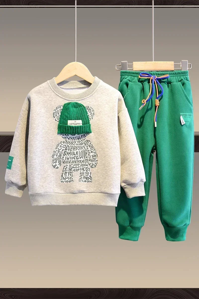 Cartoon Bear Tracksuit: Cozy & Cute for Kids