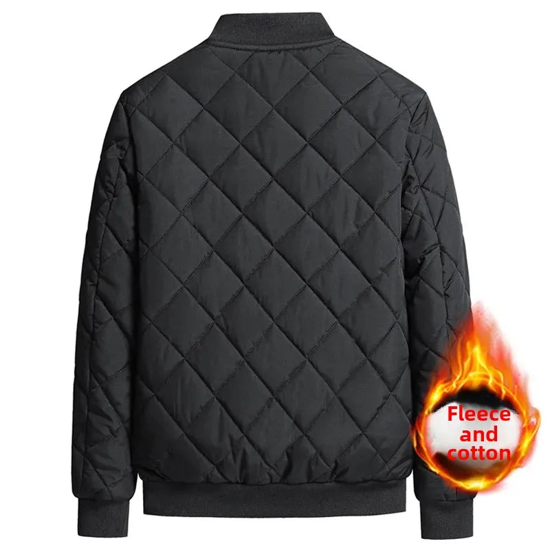 Warm Padded Coat for Men – Casual Fleece Cotton Jacket