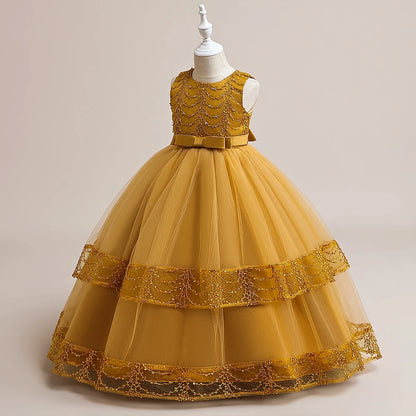 Flower Bow Kids’ Dress – Pageant & Party Wear