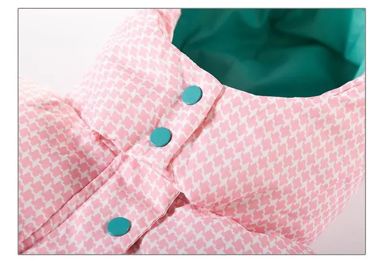 Warm Grid Design Jacket for Girls – Bonus Bear Toy 2025