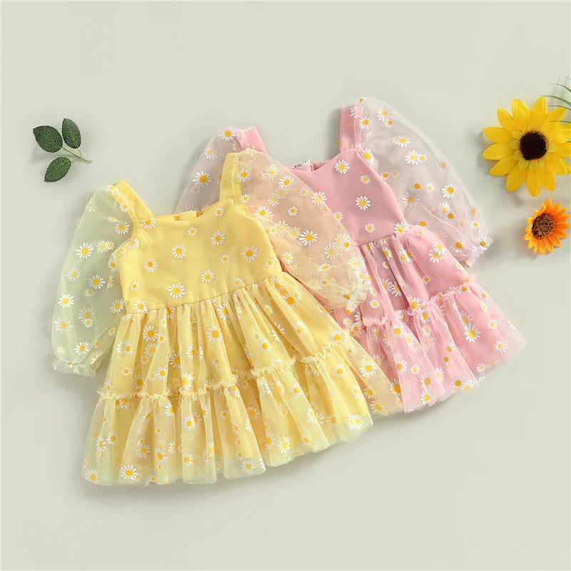 Baby Girl Long Sleeve Daisy Princess Dress