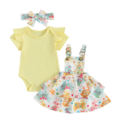 Sweet Baby Girl Summer Clothing Set 3Pcs