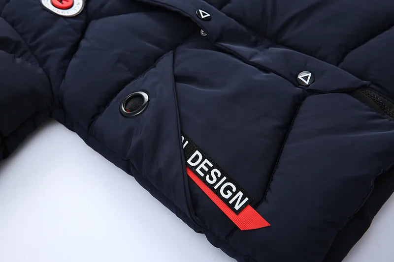 Boys' Winter Coat with Fur Hood – Warm, Plush-Lined Jacket (2–8 Years)