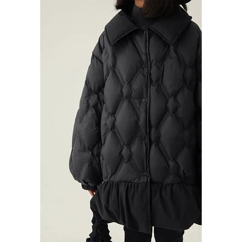 Girls’ Winter Quilted Jacket – Reversible, Korean Style
