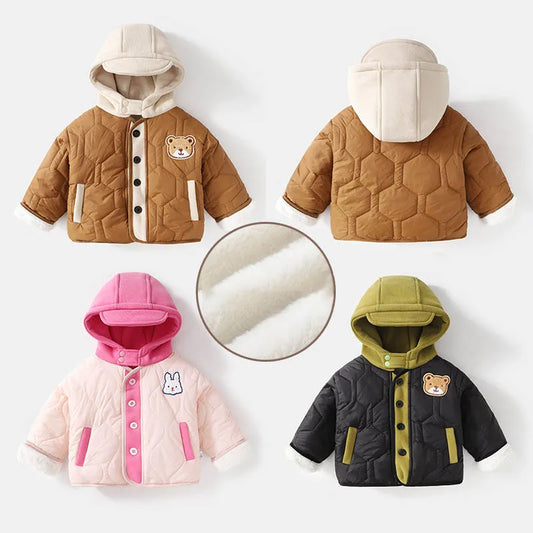 Winter Boys’ Jacket – Loose Fit & Cute Print