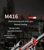 Ultra Shoppings M416 toy gun with soft bullet shells, suction cup darts, manual loading children's assault rifle for boys.