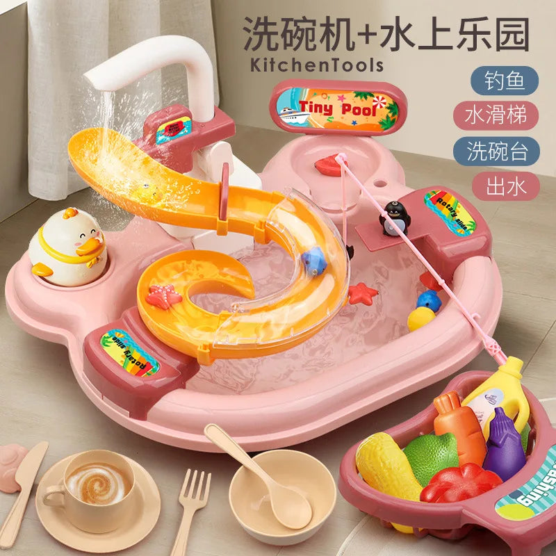 2-in-1 Dishwashing & Fishing Toy Set – Interactive Montessori Kitchen Play for Kids!