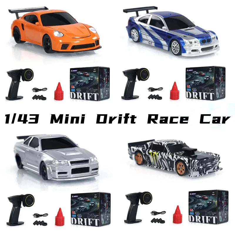 2.4G High-Speed Drift RC Car 1/43 4WD Mini GTR Racing Toy - Perfect Gift for Boys