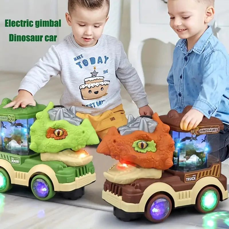 Electric Dinosaur Car Toy - Spray & Puzzle Fun for Kids