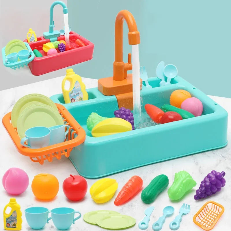 Kids’ Pretend Play Kitchen Sink – Role Play Dishwashing Set for Early Learning