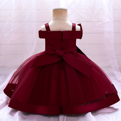 Elegant Infant Dress – Bow Lace Princess Party Wear