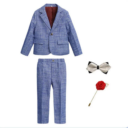 Teen Boys’ Formal Plaid Suit – Multi-Piece Elegant Outfit