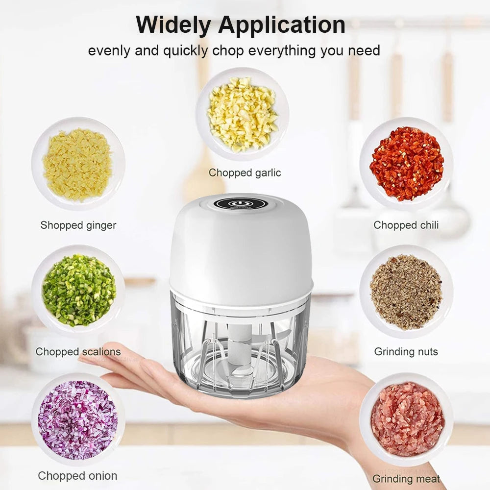 Mini Wireless Electric Food Chopper: Fast, Portable, Multifunctional