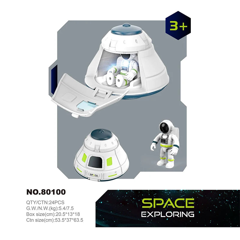 Space Model Toy Set – Light & Sound Shuttle, Rocket, and Station for Kids!