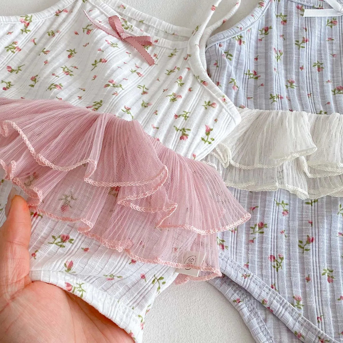 Baby Girl Floral Lace Romper Summer Outfit