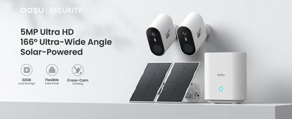Solar 3MP 360° PTZ WiFi Camera Set | 4 Cams + Base | Smart Surveillance