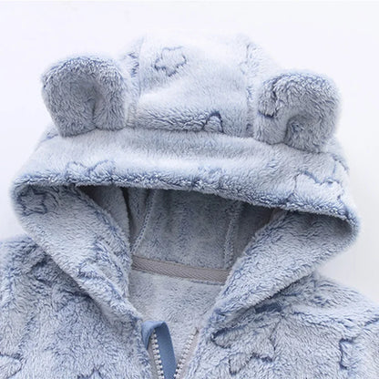 Soft Flannel Baby Romper – 0–12M Warmth