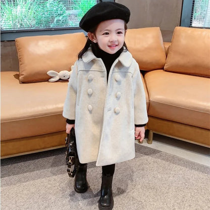 Warm Baby Girl Coat – Double-Breasted Winter Fashion