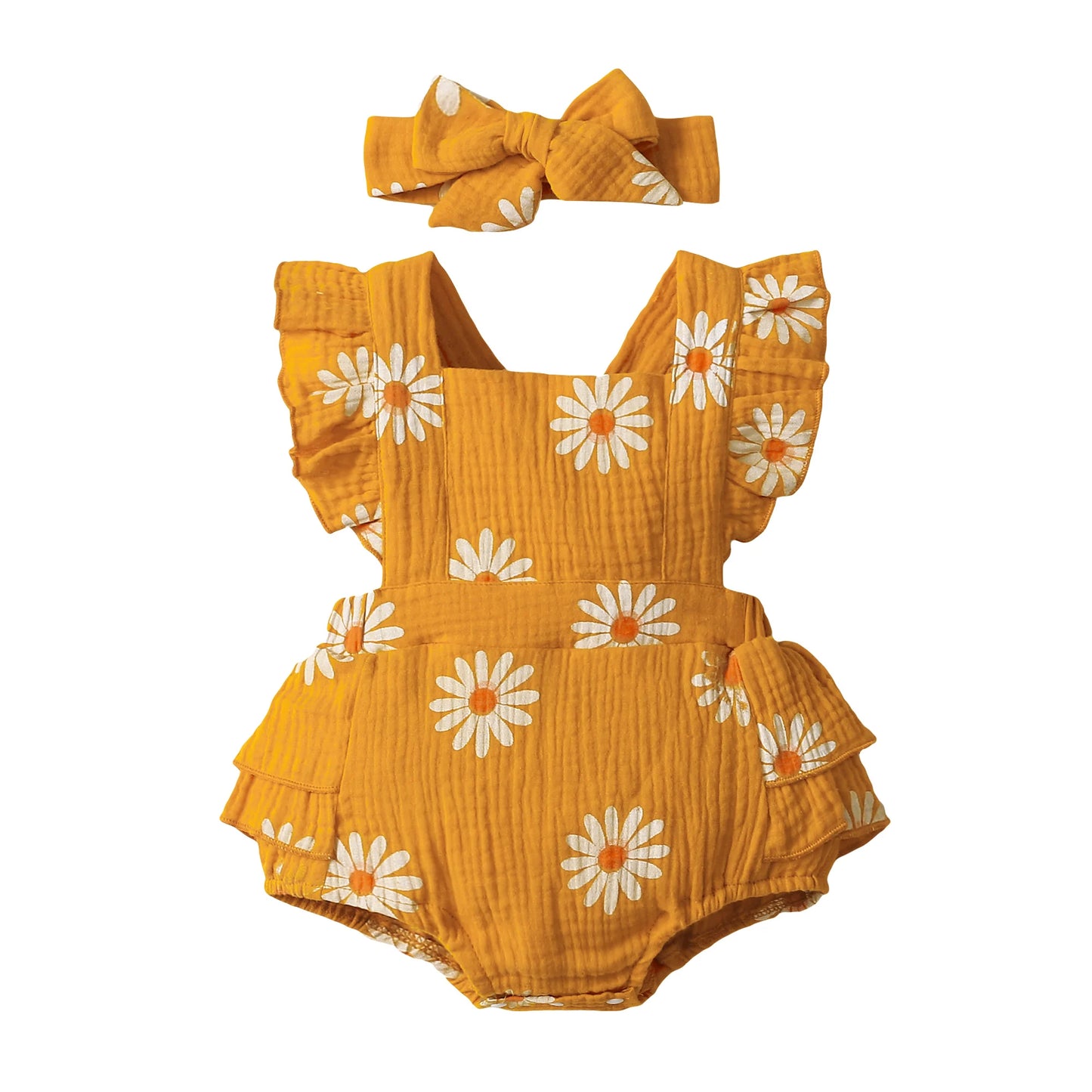 Cute Sunflower Baby Romper for Summer