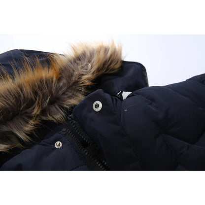 Boys' Winter Coat with Fur Hood – Warm, Plush-Lined Jacket (2–8 Years)