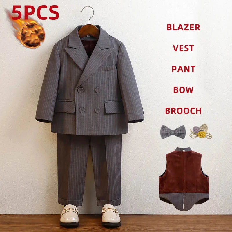 Little Gentleman Korean Striped Suit – Boys’ Party & Ceremony Costume