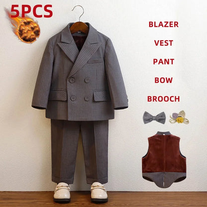 Little Gentleman Korean Striped Suit – Boys’ Party & Ceremony Costume