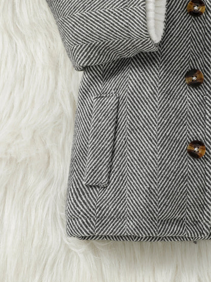 Toddler Warm Jacket with Buttons – 1–3Y Fall/Winter