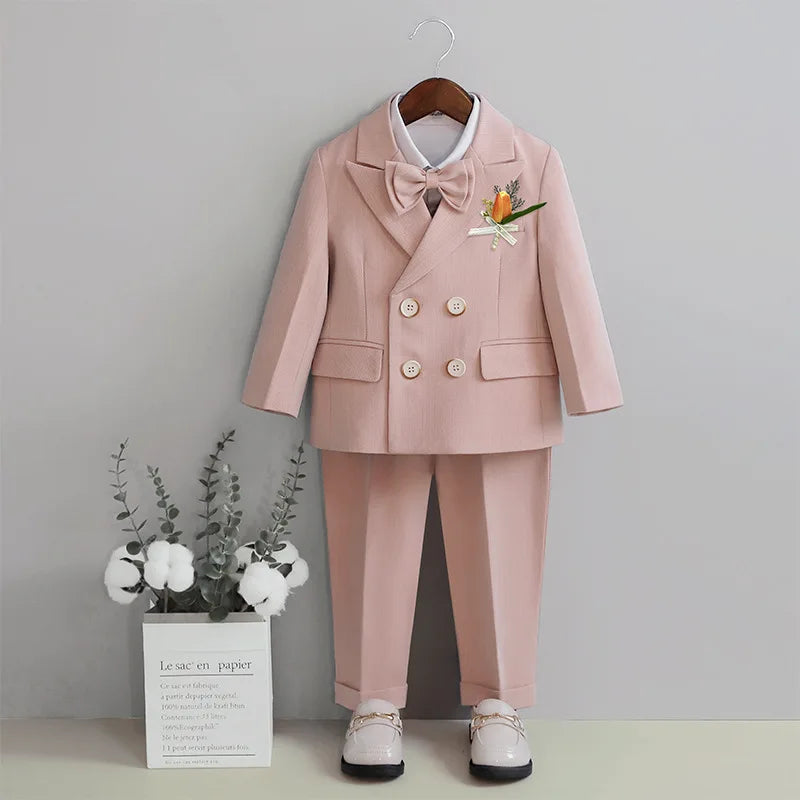Boys’ Wedding Tuxedo Set – Formal Blazer, Pants & Bowtie Outfit