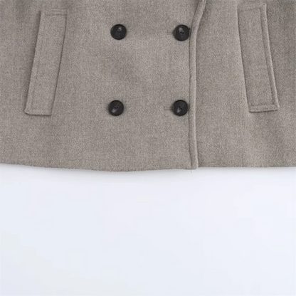 Casual Fall Coat for Women – Double Breasted