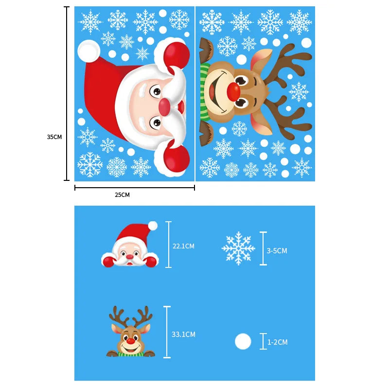 Festive Christmas Window Stickers: Santa, Snowflakes & Holiday Cheer