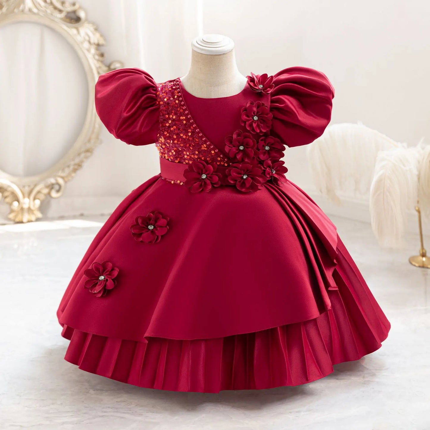 Cute Kids Formal Red Dress – Birthday & Events