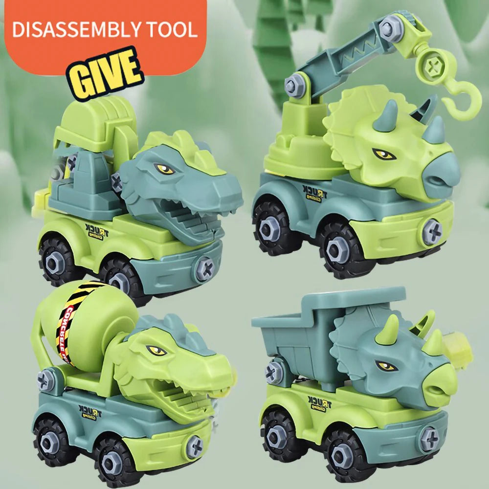 Dinosaur Construction Vehicle Set – DIY Building Toy Truck for Kids