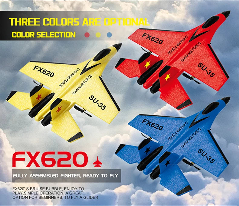 2.4G RC Foam Aircraft SU-35 – Fighter Jet Glider Toy for Kids