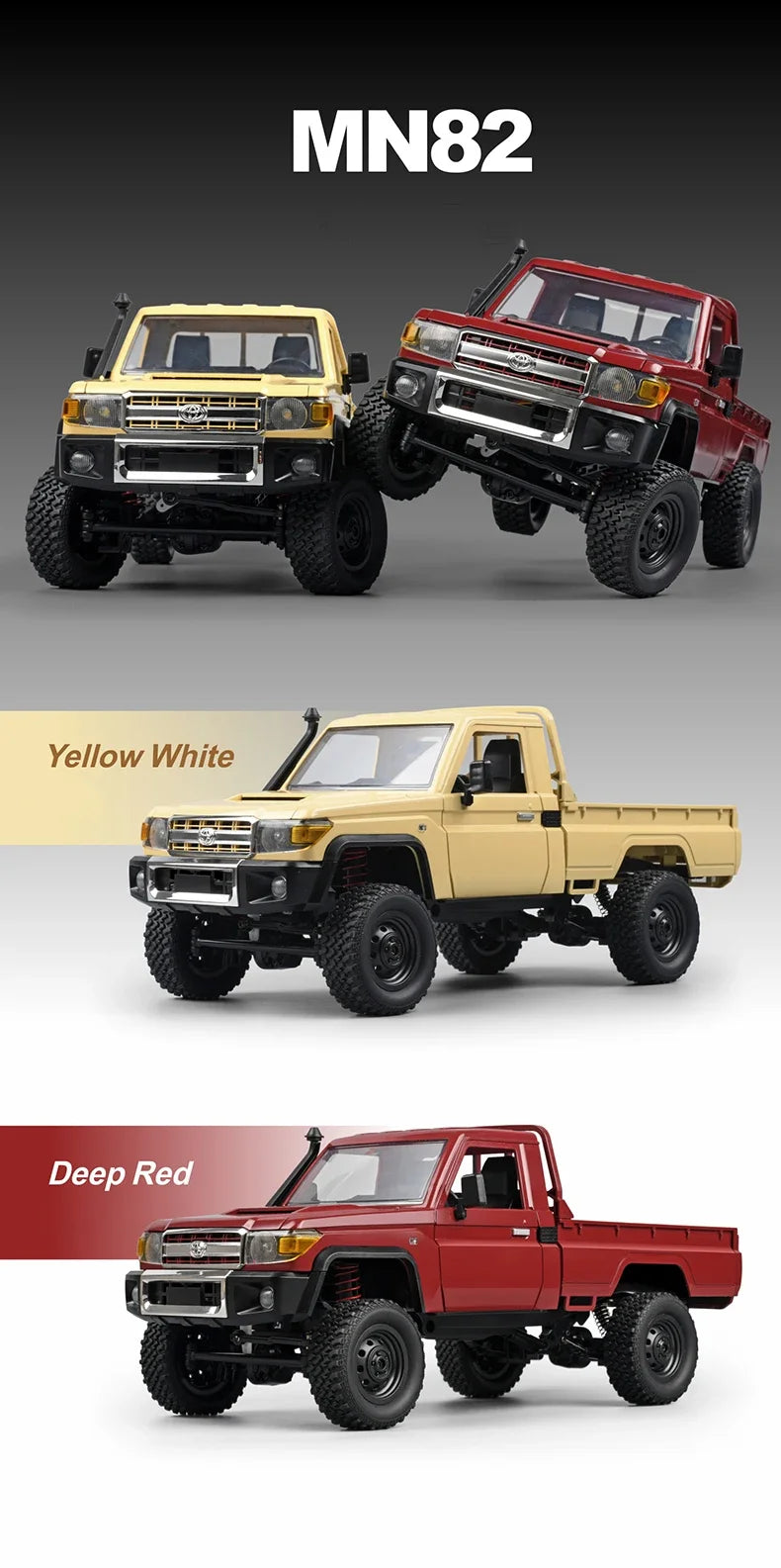 RC Pickup Truck MN82 – 1/12 Scale 4WD Off-Road Toy Car