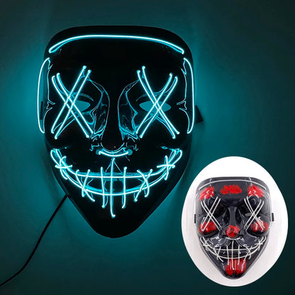 Halloween Light-Up Mask – Neon LED Marshmallow Headgear