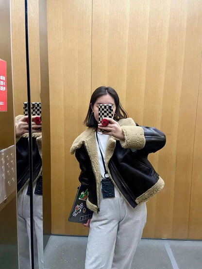 Warm & Chic: Women’s Thickened Brown Winter Jacket