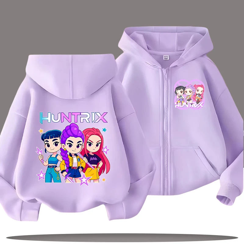 Kpop Demon Hunters Cartoon Jacket – Stylish Hoodie for Children