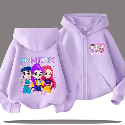 Kpop Demon Hunters Cartoon Jacket – Stylish Hoodie for Children