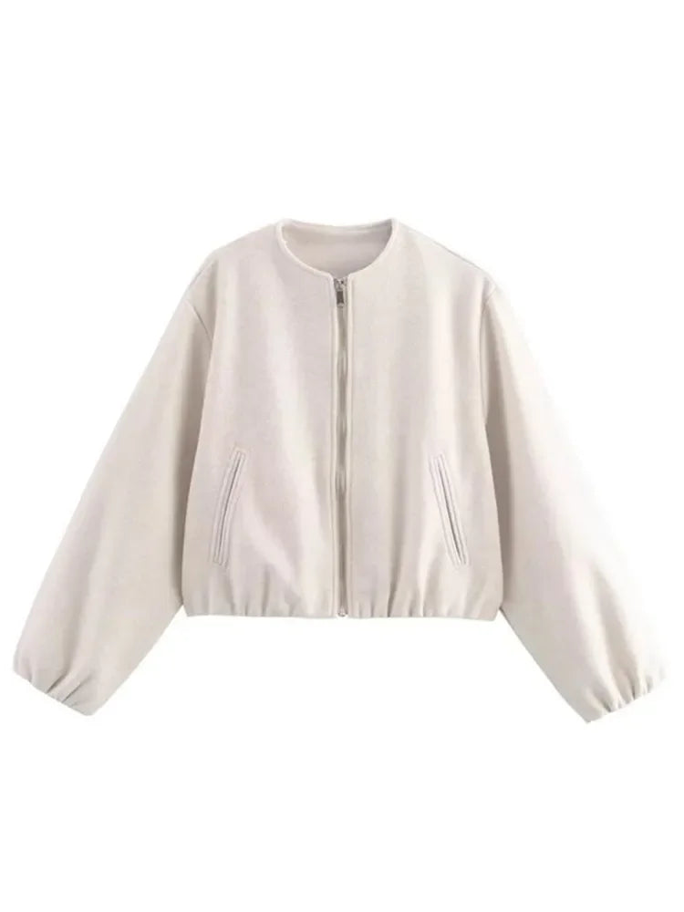 Retro Revival: Soft Bomber Jacket for Women