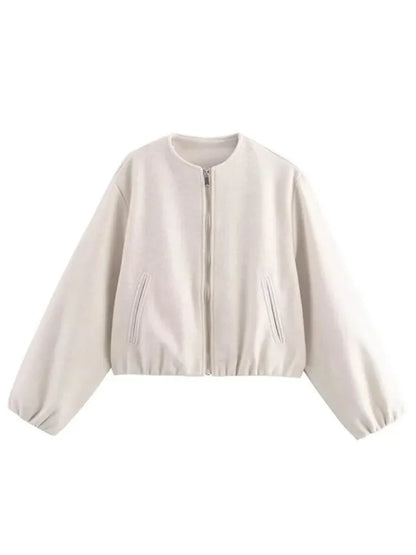 Retro Revival: Soft Bomber Jacket for Women