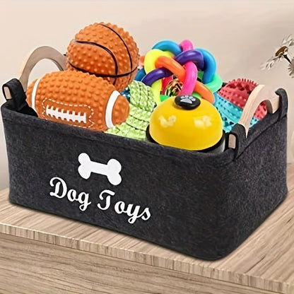 Chic Felt Pet Toy Box: Organize Toys, Blankets & More