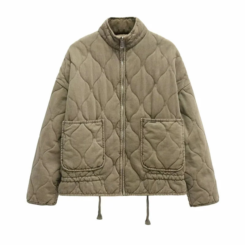 High Collar Quilted Coat – Retro Meets Modern