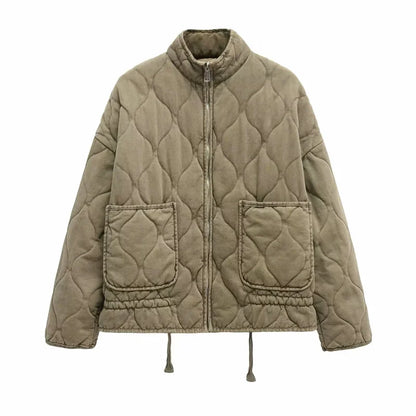 High Collar Quilted Coat – Retro Meets Modern