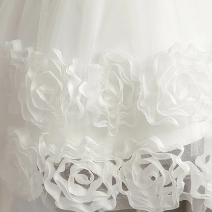 Flower Girl Party Dress with Bow & Flying Sleeves