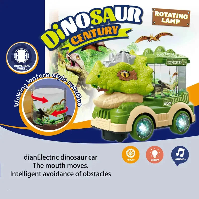 Electric Dinosaur Car Toy - Spray & Puzzle Fun for Kids