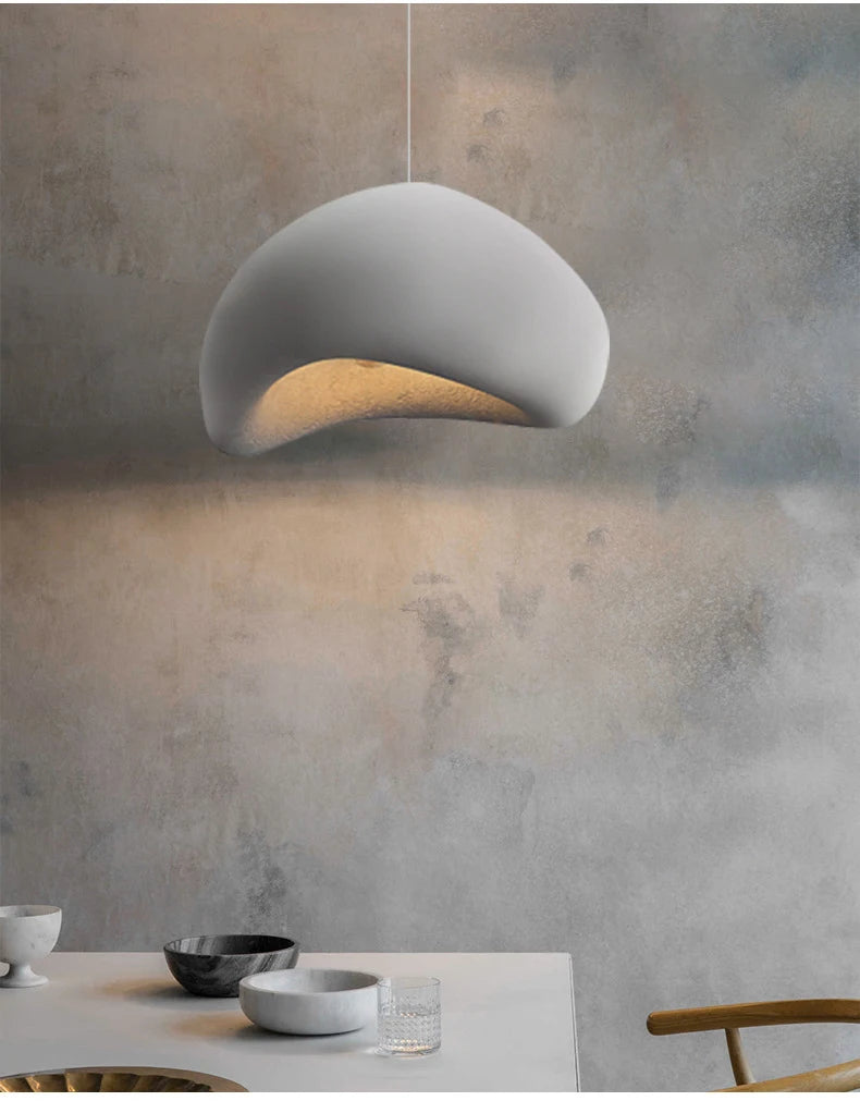 Nordic Wabi Sabi Pendant Lamp: Modern LED Chandelier for Dining & Living Spaces