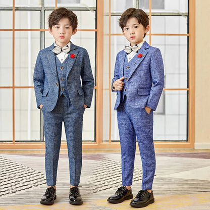 Teen Boys’ Formal Plaid Suit – Multi-Piece Elegant Outfit