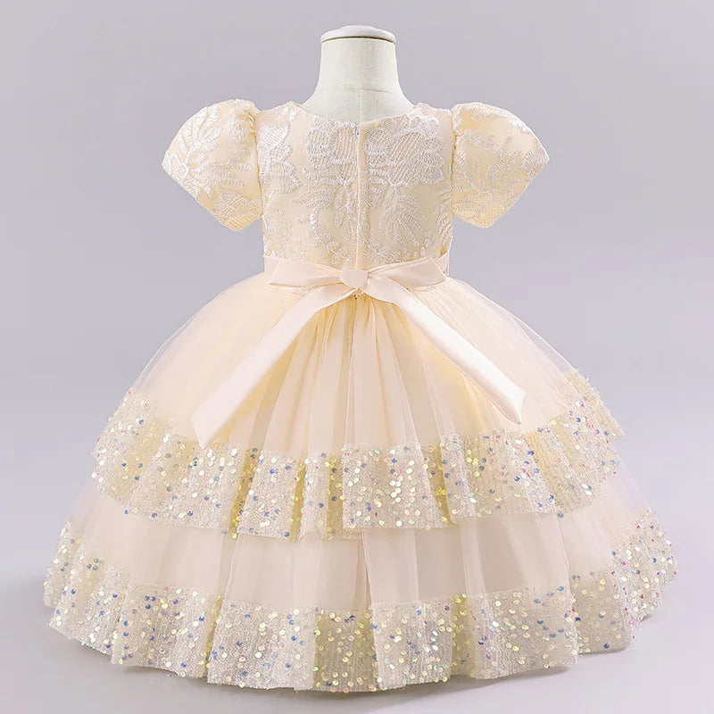 Toddler Princess Dress – Short Sleeve, Sparkly & Fluffy